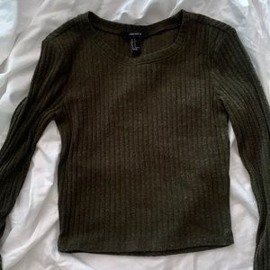 Green cropped sweater